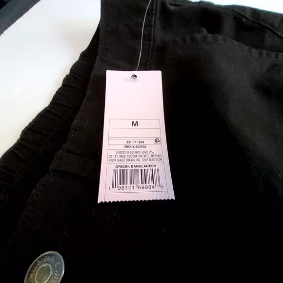 Wild Fable Black Cargo Pants M Elastic Waist Adjustable Hem 98% Cotton 2% Spande - Picture 6 of 14